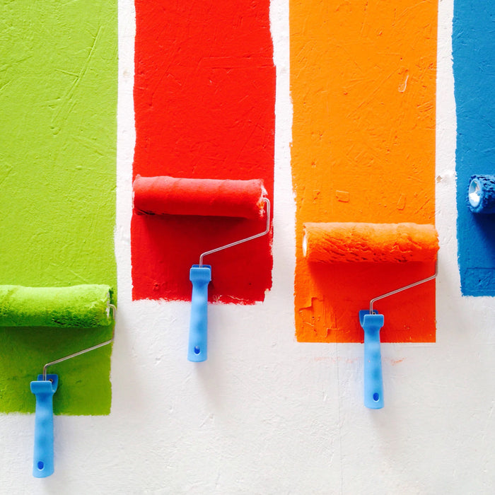 4PC Paint Roller Set 4" Foam Tray Brushes Home Painting Supplies Wall Tool Kit