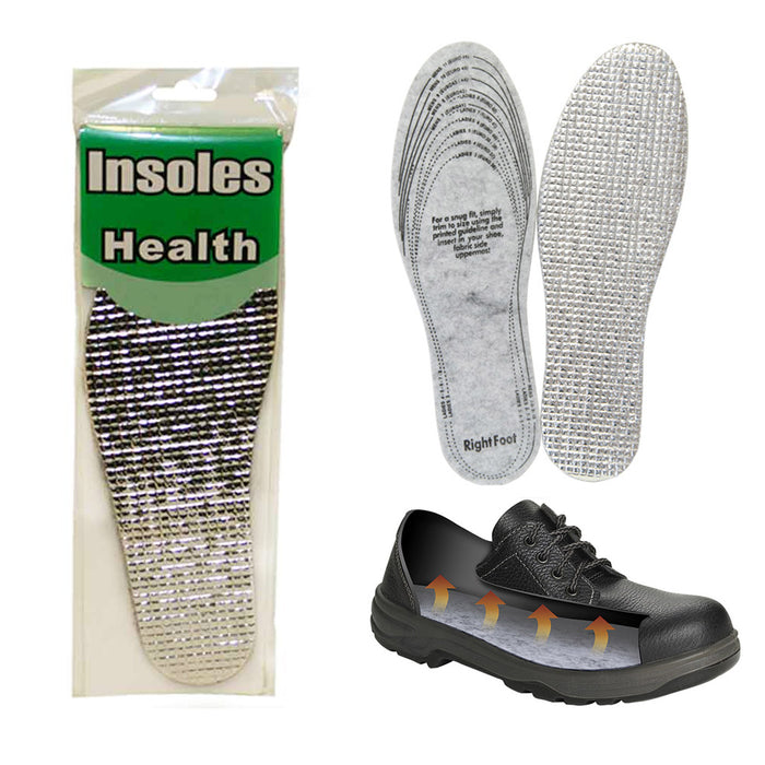 2 Pair Shoe Warmers Insulating Foil Thermal Insoles Mens Ladies Winter Warm New