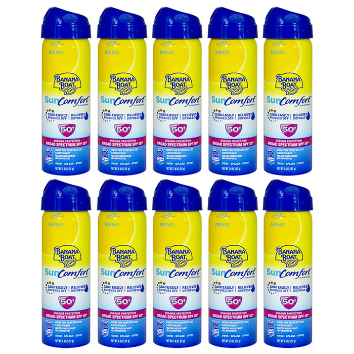 10 Banana Boat SunComfort SPF 50+ 1.8oz UV Protection Sun Care Swim Splash Sport