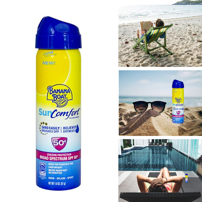 10 Banana Boat SunComfort SPF 50+ 1.8oz UV Protection Sun Care Swim Splash Sport
