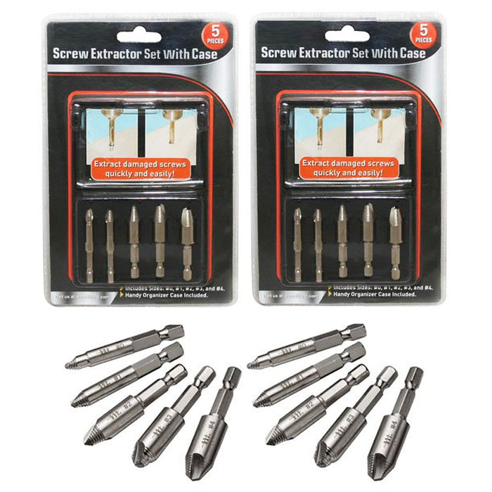 10 Screw Extractor Drill Bits Easy Out Guide Set Remover Broken Bolt Damaged Kit