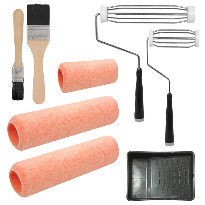 Paint Kit Pro Grade Roller Brush Tray 8 Piece Home Wall Painting Supplies