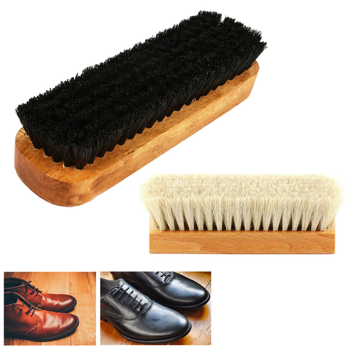 10 Lot Wood Brush Shoe Shine Polish Applicator Clean Wax Buffing Boot Purse Care