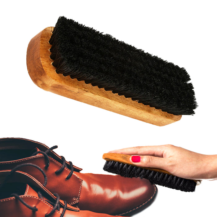 24 Lot Wood Brush Shoe Shine Polish Applicator Buffing Clean Wax Boot Purse Care
