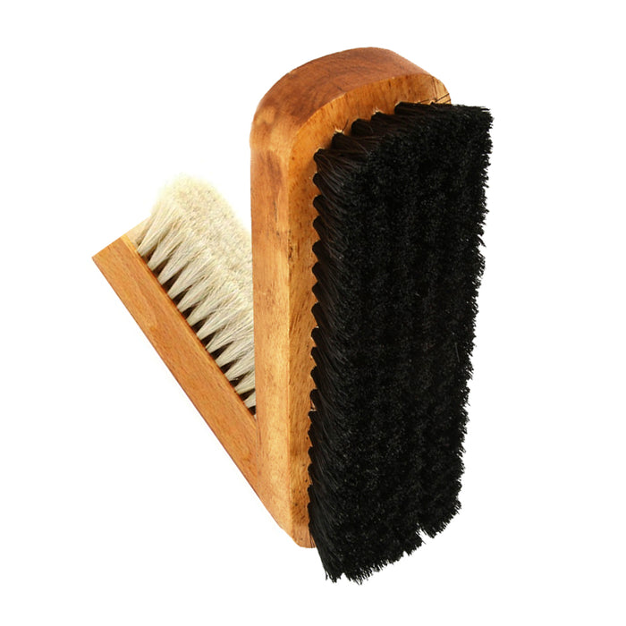4X Leather Shoe Wax Polish Cream Shine Brush Applicator Kit Set Care Brown Black