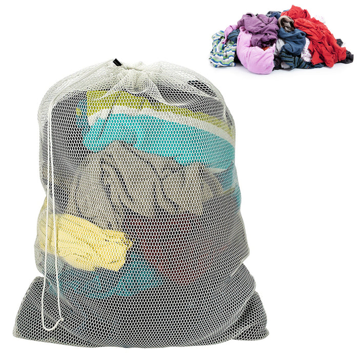 3 Heavy Duty Drawstring Mesh Laundry Bag Wash Hamper Delicates Clothes 18 X 12