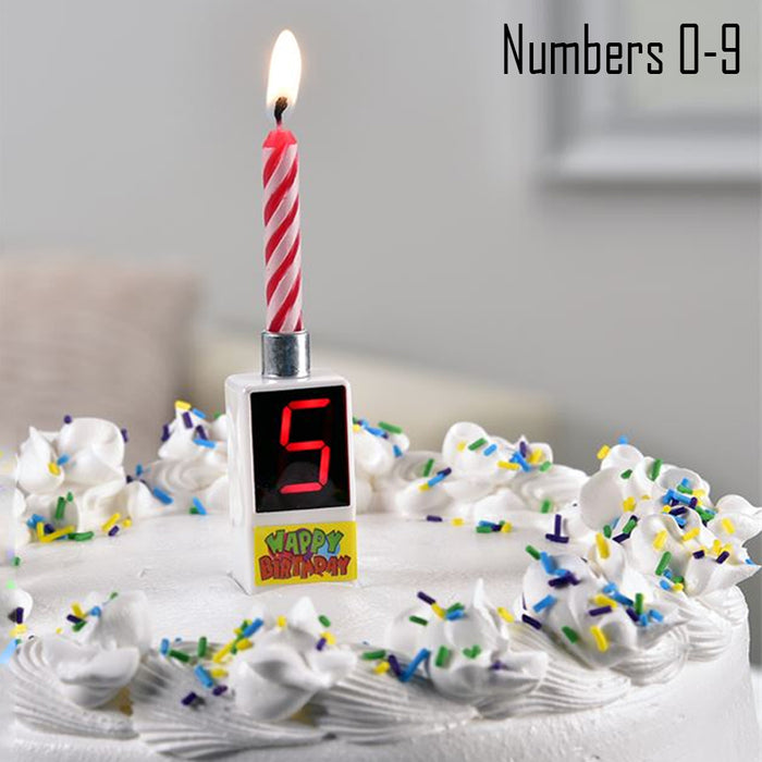 Musical Happy Birthday Candle LED 0-9 Digital Number Cake Topper Home Party Gift