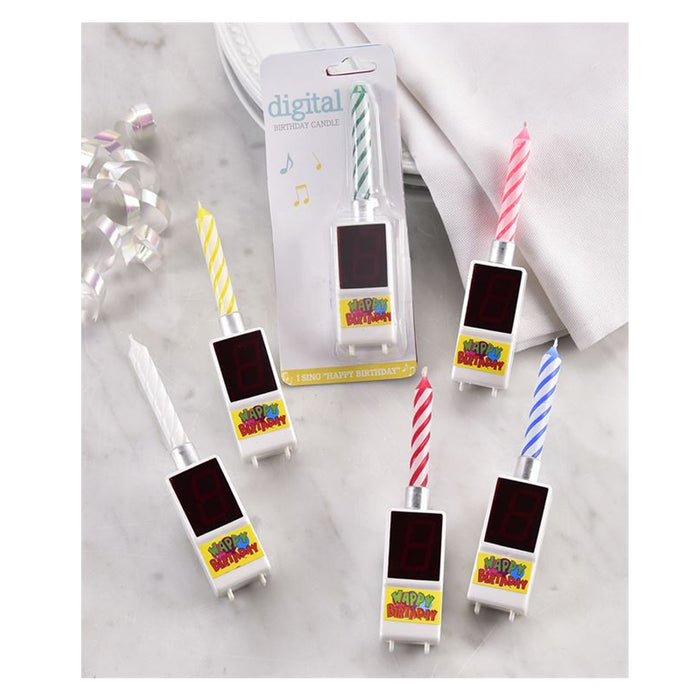 Musical Happy Birthday Candle LED 0-9 Digital Number Cake Topper Home Party Gift
