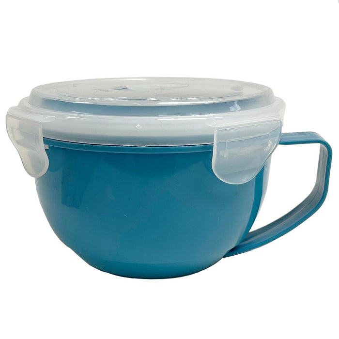 2 Microwave Soup Food Bowl 30oz Vent Lid Plastic Mug Freezer Containers Storage
