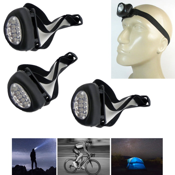 3 Pack Ultra Bright Headlamp LED Light Rechargeable Camping Headlights Head Lamp