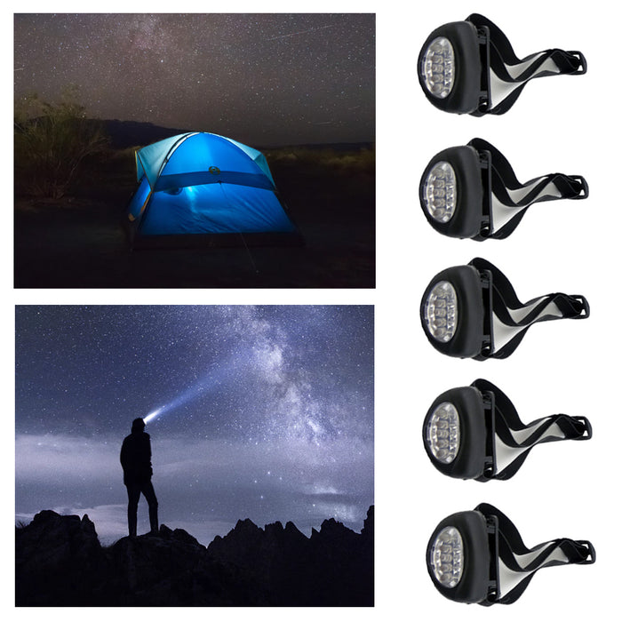 5 Pack Super Bright LED Headlamp Headlight Torch Rechargeable Flashlight Hunting