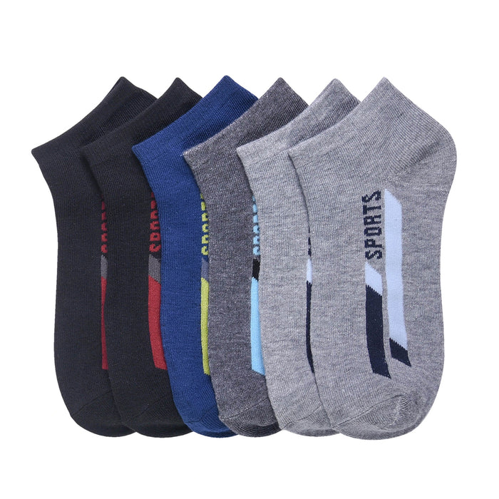 6 Pairs Sports Socks Ankle Quarter Crew Mens Stretchy Low Cut Size 9-11 Assorted