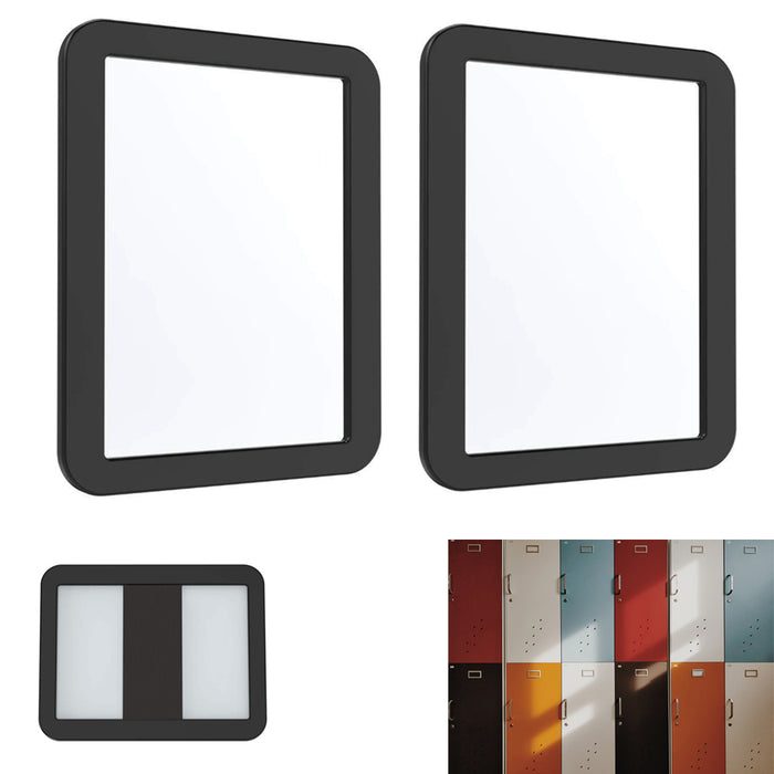2 Pack Magnetic Glass Mirror Locker Vanity Bathroom School Travel 5 1/4"x6 7/8"