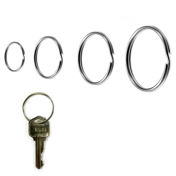 12PCS Keyrings Nickel Plated Key Holder Split Rings 4 Sizes Heavy Duty Accessory
