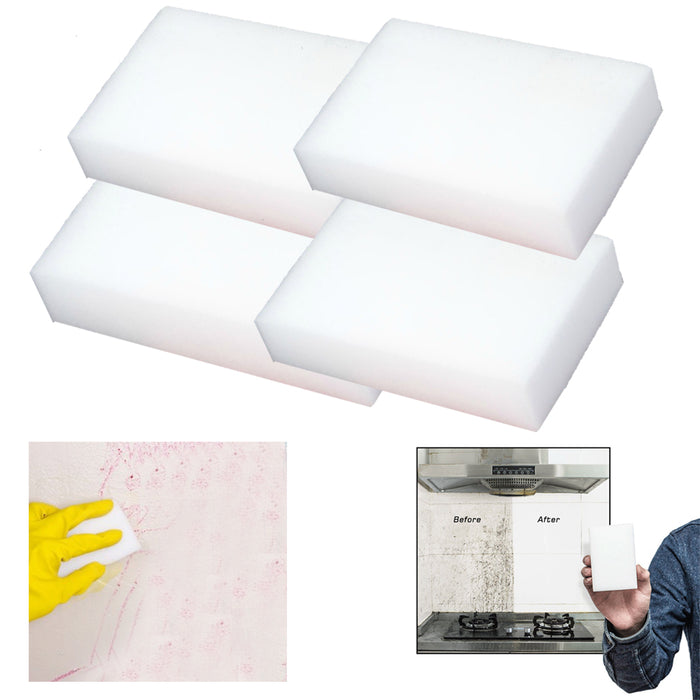 4 Pack White Eraser Sponge Magic Sponge Home Kitchen Bathroom Cleaning Eraser