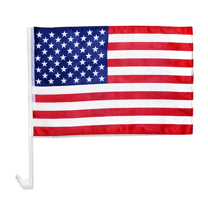 6PCS United States American Flag Patriotic Car Window Clip on USA Flag 19" x 12"