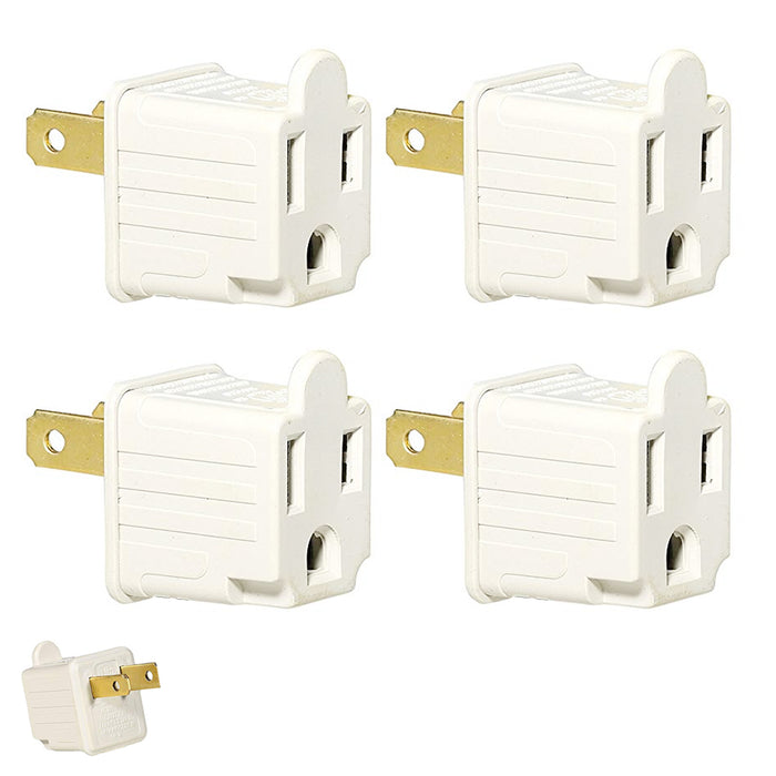 8Pack 3 to 2 Prong AC Power Outlet Grounding Adapter Tap Plug UL Listed Grounded