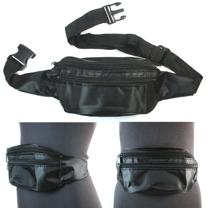 20 Lot Fanny Pack Waist Pouch Travel Utility Bag Belt Adjustable 3 Pocket Sports