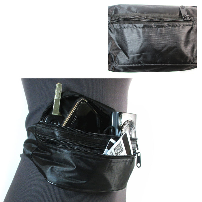 20 Lot Fanny Pack Waist Pouch Travel Utility Bag Belt Adjustable 3 Pocket Sports