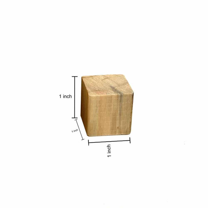 32 PC Natural Wooden Craft Blocks Unfinished Hardwood Square Wood Block 1" Cubes