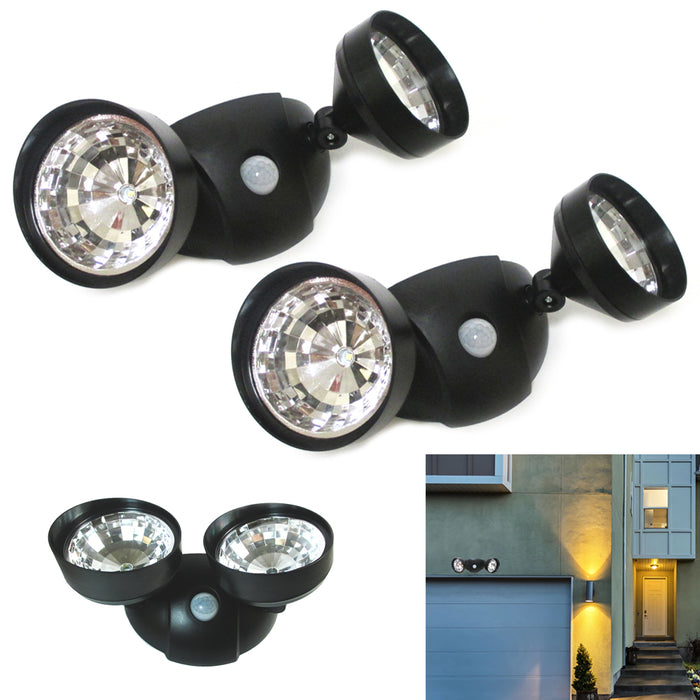 2X Adjustable LED Light Motion Activated Sensor Indoor Outdoor Cordless Security