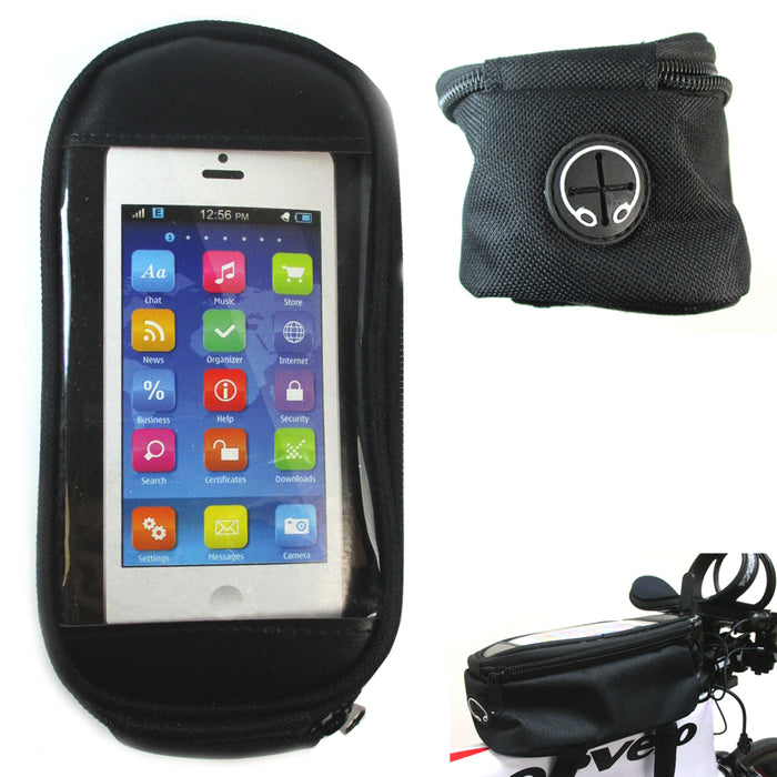 Bike Saddle Bag Waterproof Bicycle Front Tube Strap On Pouch Cycling Storage GPS