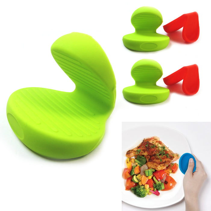 4 Pack Silicone Holder Grip Hot Plate Pot Pan Heat Resistant Oven Kitchen Bake