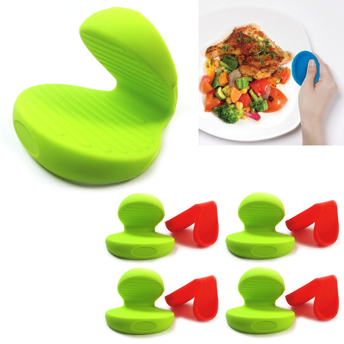 8x Silicone Heat Resistant Oven Cooking Glove Grip Pan Pot Holder Kitchen Baking, Size: One size, Red
