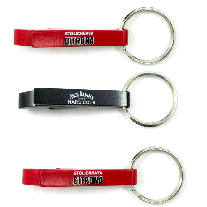 3x NEW Key Chain Aluminum Beer BOTTLE and CAN OPENER small beverage key ring