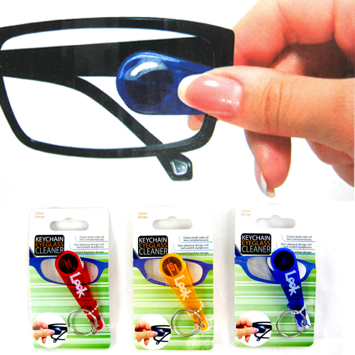 Mini Soft Keychain Eyeglass Cleaner Glasses Spectacles Microfiber Cleaner Wipe !