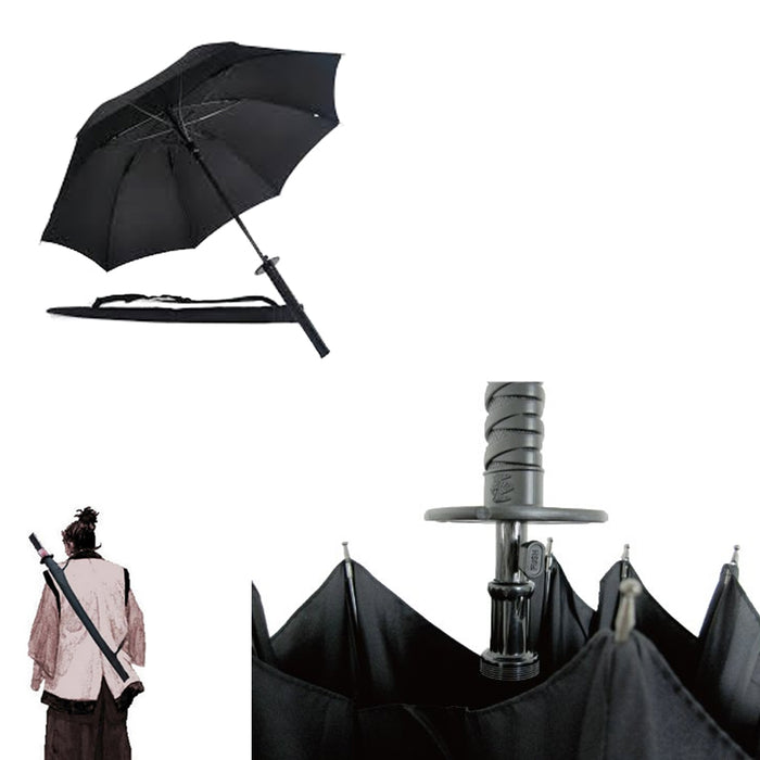 New Black Samurai Ninja Katana Umbrella Samurai Sword Handle Strap Fold Gift