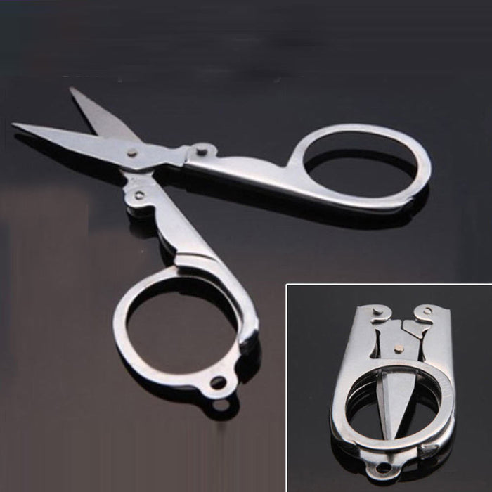 2pc Folding Scissors Pocket Travel Small Cut Cutter Crafts Sharp Blade Emergency
