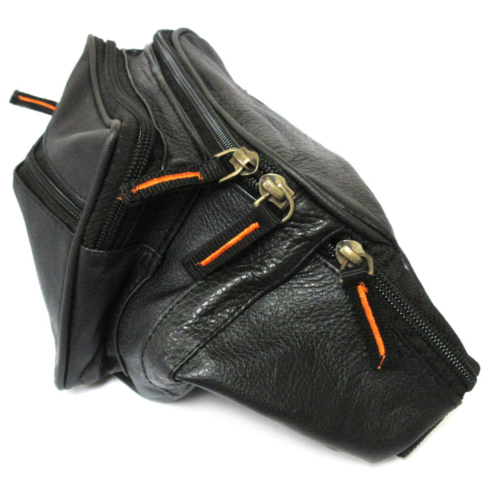 Mens Genuine Leather Large Waist Belt Bag Organizer Womens Fanny Pack Hip Pouch