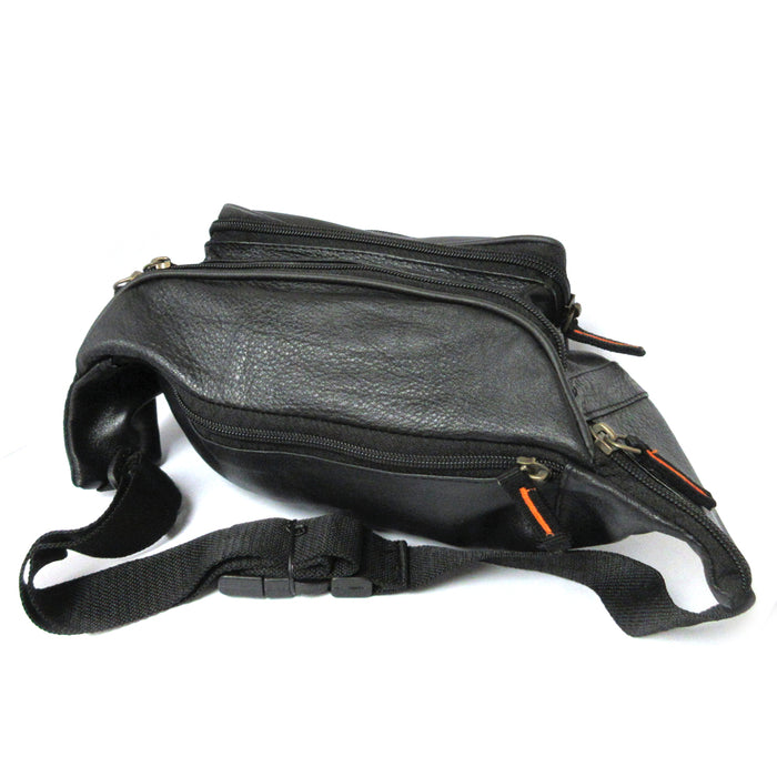 Mens Genuine Leather Large Waist Belt Bag Organizer Womens Fanny Pack Hip Pouch