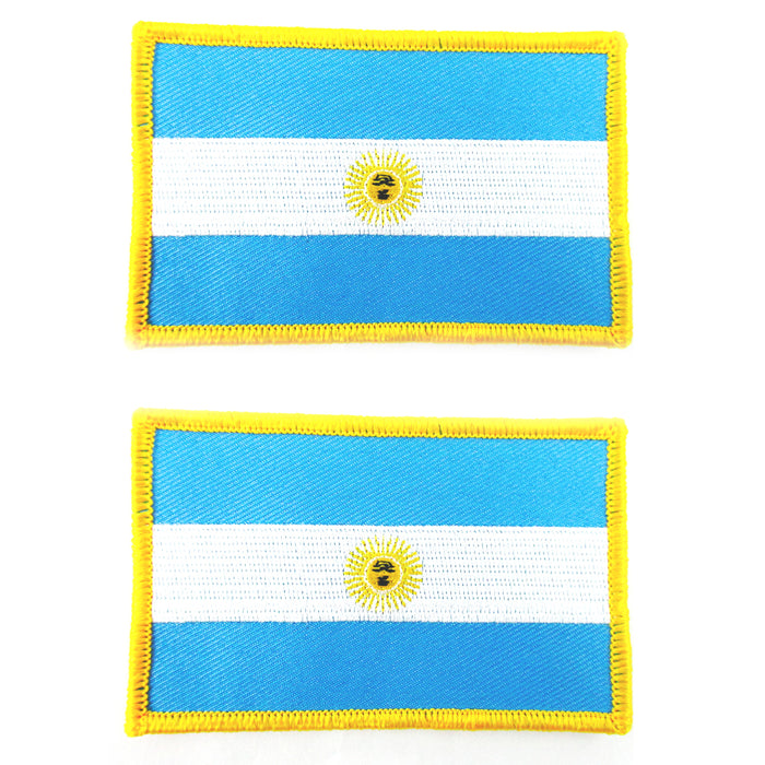 2 Argentina Flag Embroidered Iron On Patch Buenos Aires National Emblem Applique