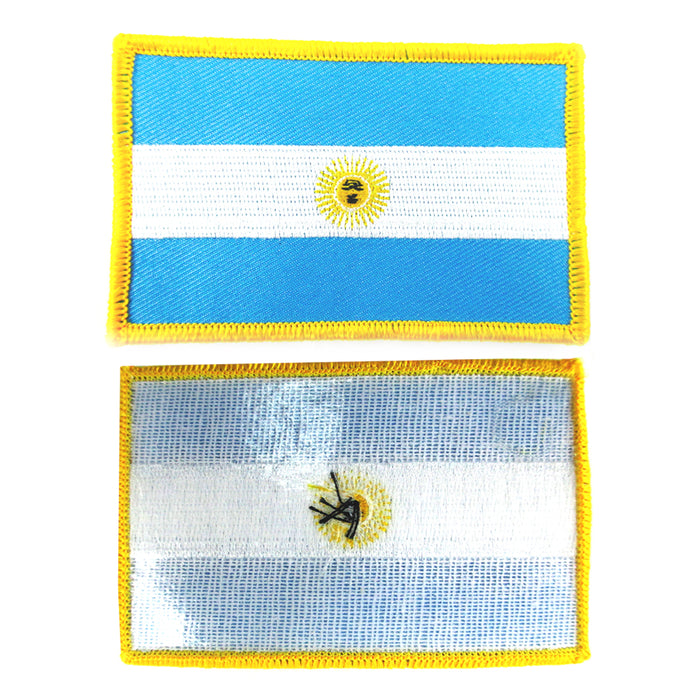 2 Argentina Flag Embroidered Iron On Patch Buenos Aires National Emblem Applique