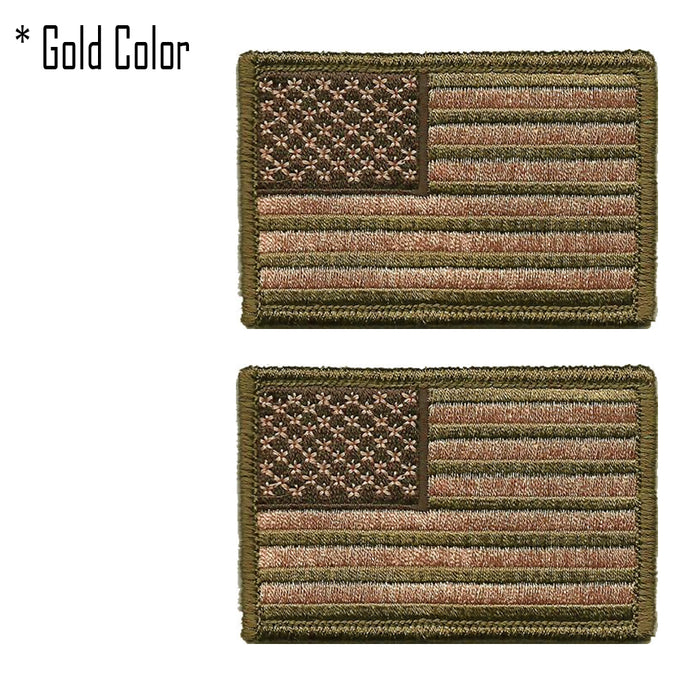 2 x USA PATCH AMERICAN FLAG TACTICAL US MORALE MILITARY DESERT FASTEN EMBLEM