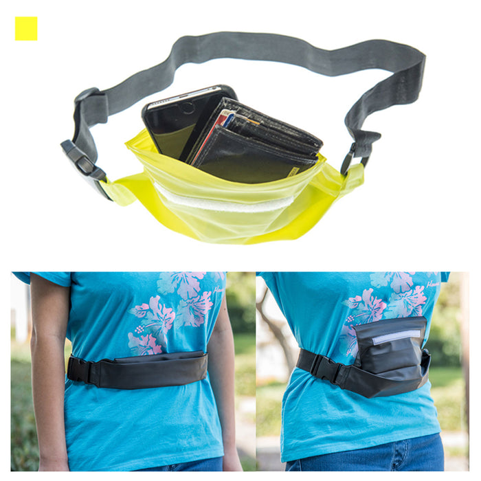 Running Belt Waist Fanny Pack Water Resistant Hiking Fitness Adjustable Pouch