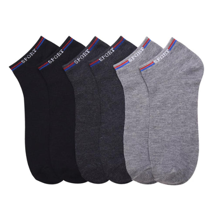 3 Pairs Sports Socks Ankle Quarter Crew Mens Stretchy Low Cut Size 9-11 Assorted