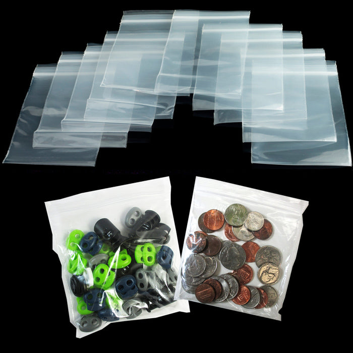 1000 Baggies 4" X 4" Zipper Reclosable Bag Seal Clear Plastic Heavy Duty 2ml Lot