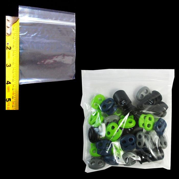 500 Lot Zipper Baggies 4" X 4" Reclosable Seal Clear Bag Plastic Heavy Duty 2Mil
