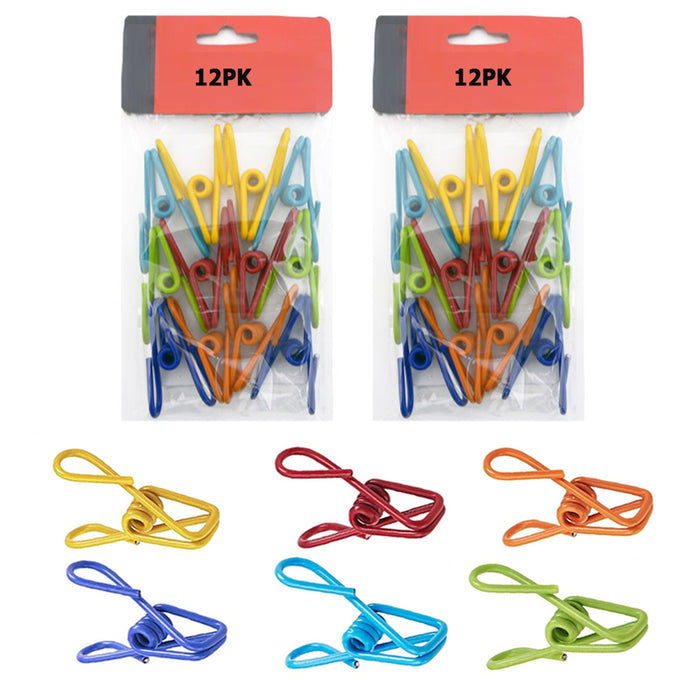 24X Multi Purpose Clips Colored Kitchen Metal Food Sealing Bag Snack Chip Holder