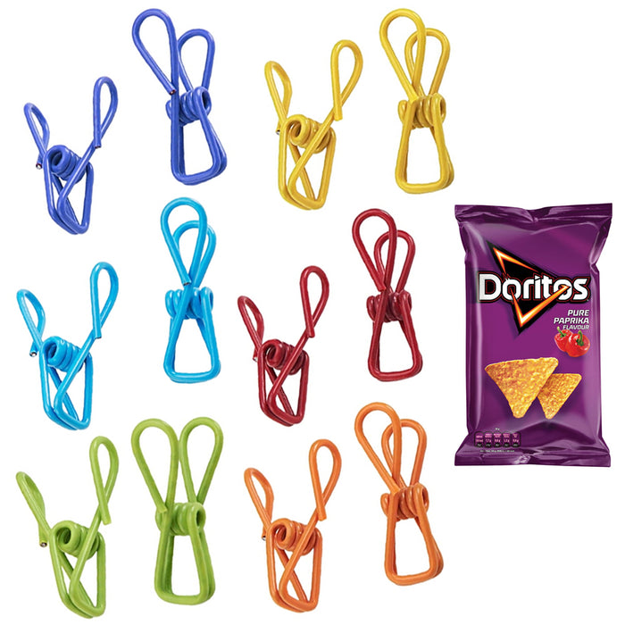 120 Multi Purpose Clips Snack Chip Holder Colored Kitchen Metal Food Sealing Bag