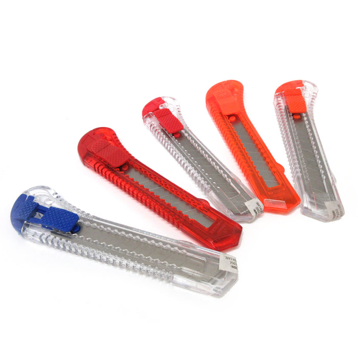 50 Pack Utility Knife Heavy Duty Box Cutter Craft Work Retractable Heavy Duty