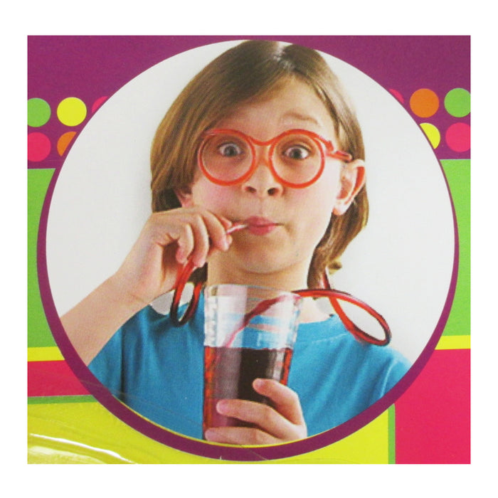 7X Silly Drinking Straw Glasses Kids Fun Crazy Loops Novelty Party Flexible Soft