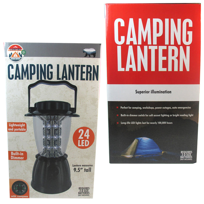 Super Lantern Emergency 24 LED Lights Portable Cordless Outdoors Lamp W/ Compass