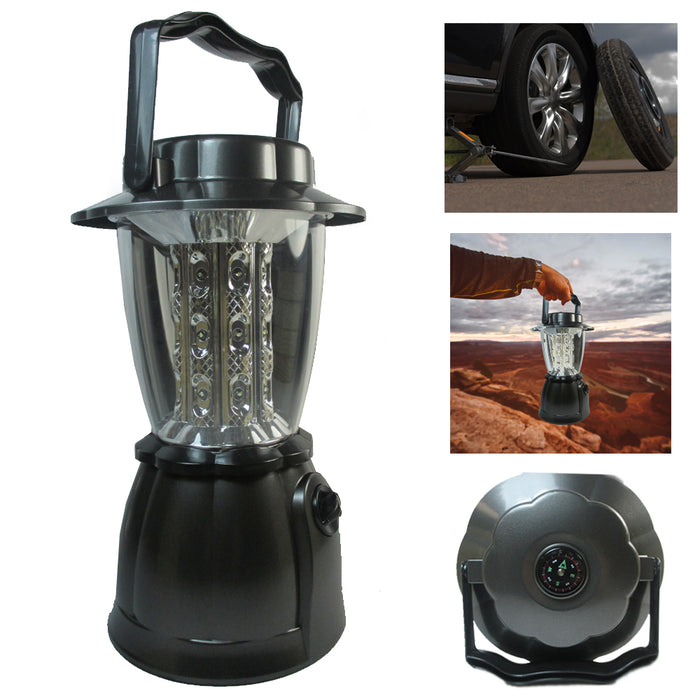 Super Lantern Emergency 24 LED Lights Portable Cordless Outdoors Lamp W/ Compass
