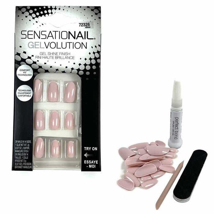 2 Pack Sensational Gelvolution Nail Set Artificial Nails Glue Buffer Stick Gel