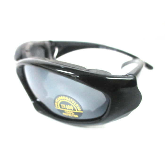 1 Wind Resistant Motorcycle Riding Sunglasses UV Day Sports Glasses Foam Padded