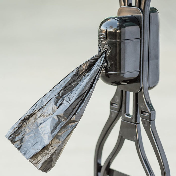 25" Dog Pooper Scooper Rake Pet Poop Waste Bags Refill Set Roll Holder LED Light